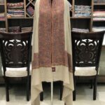 Hand Needle Work Embroidered Pure Pashmina Shawl: Natural
