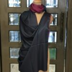 Solid Plain Pure Pashmina Reversible Shawl: Blue and Pink