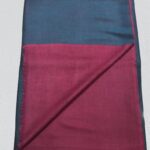 Solid Plain Pure Pashmina Reversible Shawl: Blue and Pink flat view