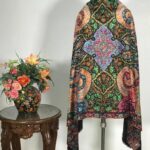 Black Papier Mache Paisley Jama Pure Pashmina Shawl