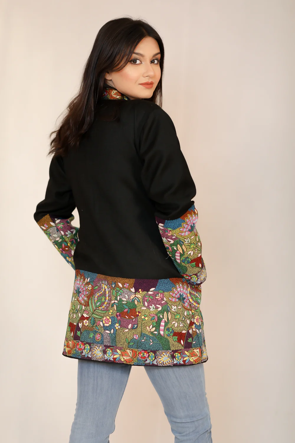 Tootoo Papier Mache Hand Embroidered Pure Wool Jacket Back