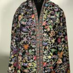 Black Fine Wool Kalamkari Stole close up