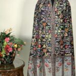 Black Fine Wool Kalamkari Stole