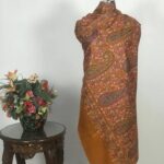 Squash Hand Papier Mache Jamawar Pure Pashmina Shawl
