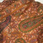 Squash Hand Papier Mache Jamawar Pure Pashmina Shawl close up