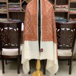 White Pure Wool Shawl with Machine Sozni Jamawar Embroidery