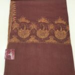 Rust Diamond Weave Sozni Hand Embroidered Pure Wool Shawl