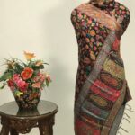 Black Paisley Palla Silk Kani Weave Dupatta