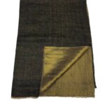 Tilla Weave Reversible Pure Pashmina Stole: Black flat