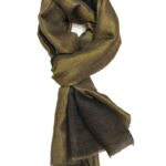 Tilla Weave Reversible Pure Pashmina Stole: Black