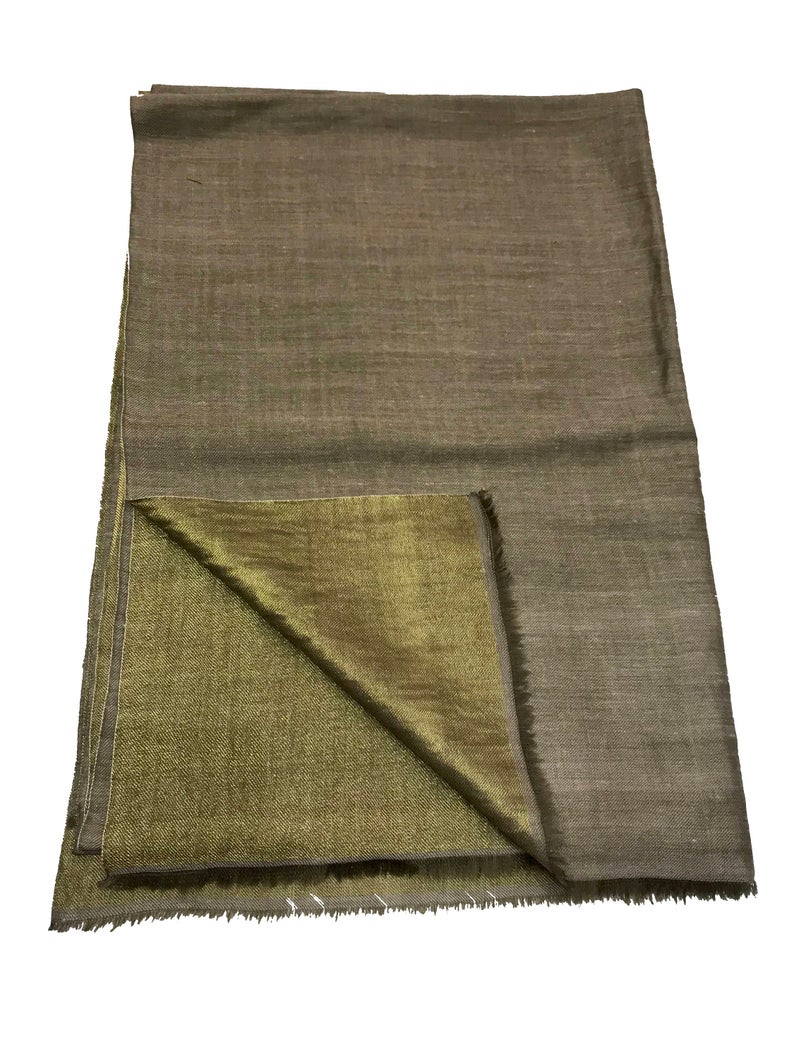 Tilla Weave Reversible Pure Pashmina Stole: Beige