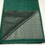 Tilla Weave Reversible Pure Pashmina Stole: Pine Green close up