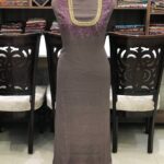 Brown Zardozi & Aari Embroidered Kashmiri Suit Front