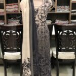 Ombré Women Ethnic Kashmiri Suit with Floral Pattern Aari Embroidery