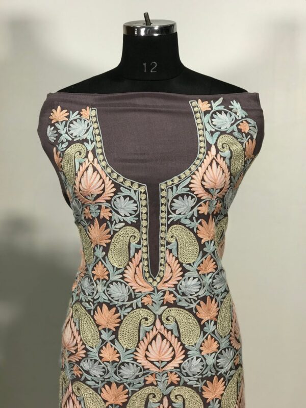 Zari & Aari Fusion Kashmiri Woman Suit Front