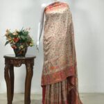 Beige Modal Silk Kani Weave Saree: Bari Ambi Design