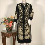 Black Velvet Jacket With Kashmiri Tilla Jaal Embroidery Front