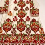 White Kashmiri Coat With Boteh Embroidery Back