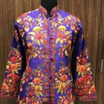 Purple Kashmiri With Floral Vine Pattern Embroidery Front