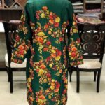 Green Kashmiri Coat With Floral Vine Pattern Embroidery Back
