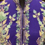 Purple Women Pure Wool Winter Coats with Embroidery