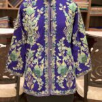 Purple Women Pure Wool Winter Coats with Embroidery Front