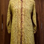 Maroon Jamawar Embroidered Women Coat Front