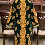 Green Velvet Paisley Parallel Paisley Pattern Embroidery Back