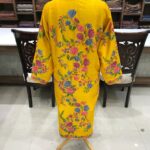 Yellow Kashmiri Coat With Floral Pattern Embroidery Back