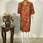 Red Shawl Collar Style Coat With Floral Jaal Embroidery Back