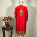 Red Kashmiri Jackets With Anarkali Style Kashmiri Aari Embroidery Back