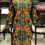Bottle Green Kashmiri Coat With Floral Vine Pattern Embroidery