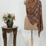 Mustard Fine Wool Floral Kalamkari Stole