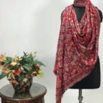 Red Fine Wool Kani Stole