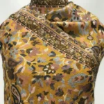 Mustard Fine Wool Kani Stole Close up