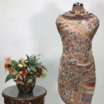 Beige Fine Wool Kani Stole close up