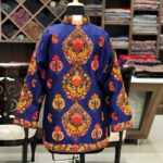 Blue Short Jacket Kashmiri Boteh Embroidery Back
