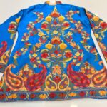 Ferozi Short Jacket With Kashmiri Aari Jaal Embroidery Back