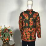 Green Short Jacket With Paisley Style Boteh Embroidery Back