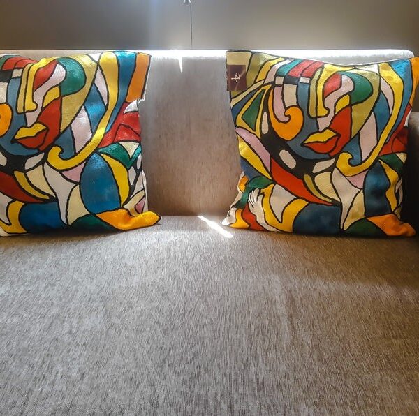 Hand Chain Stitch Modern Art Cushion Covers