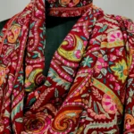 Maroon Papier Mache Hand Embroidered Pure Pashmina Shawl close up