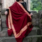 Ruby Maroon Pure Pashmina Shawl With Tilla Hand Embroidery