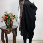Black Pure Wool Shawl with Kani Detailing