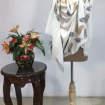 White Pure Wool Stole with Zari Detailing