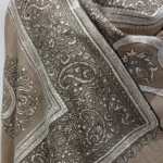 Camel Beige Pure Pashmina Shawl With Tilla And Thread Hand Embroidery Front