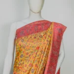 Yellow Modal Silk Kani Saree with Paisley Pallu Design Front