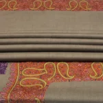 Oat Beige Pure Pashmina Shawl With Sozni Hand Embroidery Front