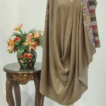 Tan Brown And Light Brown Pure Pashmina Reversible Shawl With Kani Hand Woven Palla