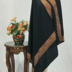 Black Pure Pashmina Shawl With Sozni Hand Embroidery