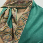 Shamrock Green Pure Pashmina Shawl With Sozni Hand Embroidery Front